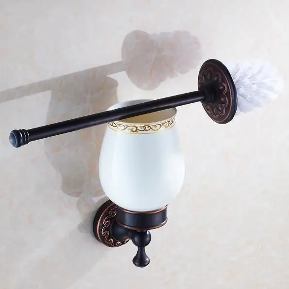 European Antique Gold Toilet Brush Holder Brass Bathroom Accessories