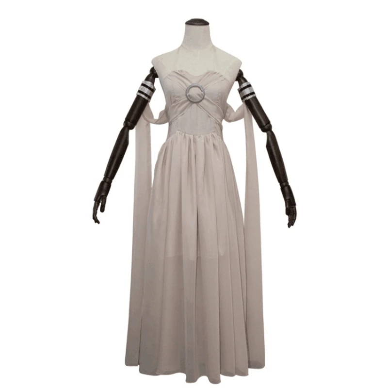 Popular movie Game of Thrones Daenerys Targaryen Rice white Dress Long Hair Wig Suit Cosplay Costumes Halloween Party Clothes