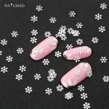 1 коробка смешанные снежинки Блестки для ногтей Белые снежинки блестки DIY украшения Рождественские блестки зимние Блестки для ногтей
