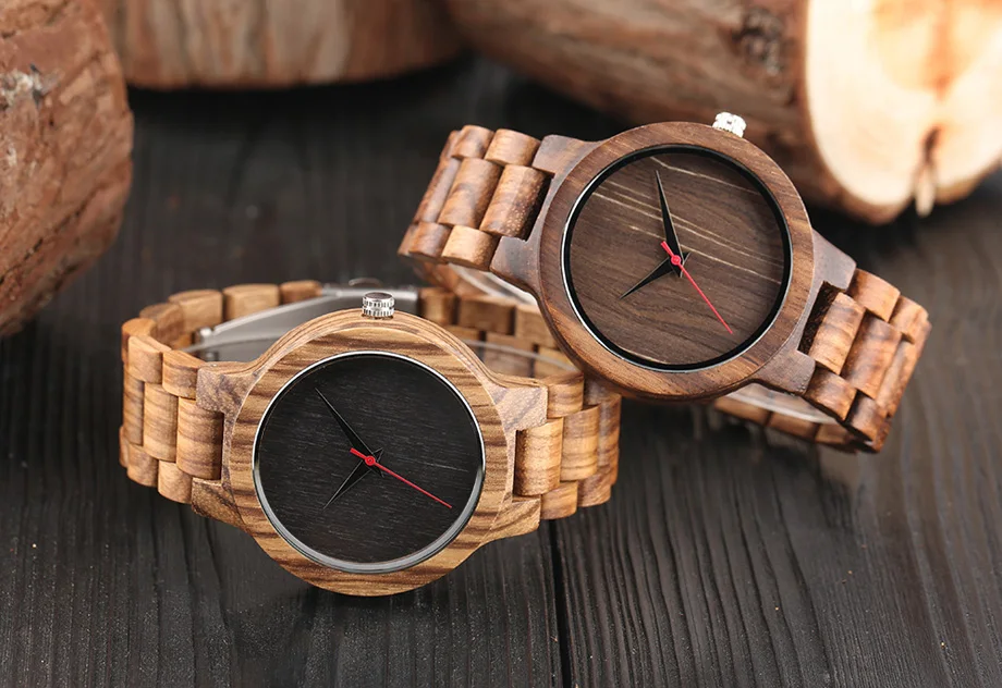 Unique Men Creative Wood Watches Full Natural Bamboo Handmade Wooden Sports Quartz Wristwatch Top Quality Red Second Hands Clock (13)