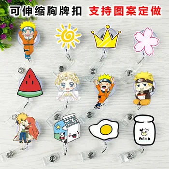 

1pcs Cartoon Comic Retractable Badge Reel Student Nurse Horizontal type Exhibition ID Name Card Badge Holder Office Supplies