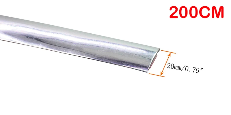 Cawanerl, 200 см, декоративная хромированная полоска для автомобиля, декоративная наклейка, Формовочная отделка, 6 мм, 8 мм, 10 мм, 12 мм, 15 мм, 18 мм, 20 мм, 22 мм, 25 мм, 30 мм - Название цвета: 20MM