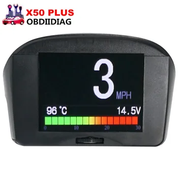 

AUTOOL X50 PLUS Multi-Function Car OBD Smart Digital Meter&Alarm Fault Code Water temperature gauge voltage speed meter display