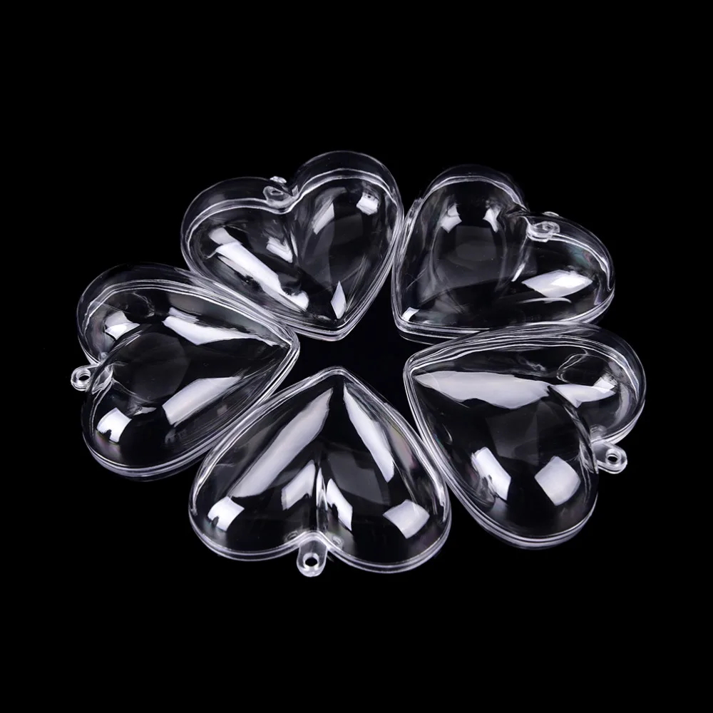 2 шт./лот Высокое качество 65/80 мм DIY прозрачного пластика ясно форма для бомбочек для ванн акриловая Форма сердца плесень