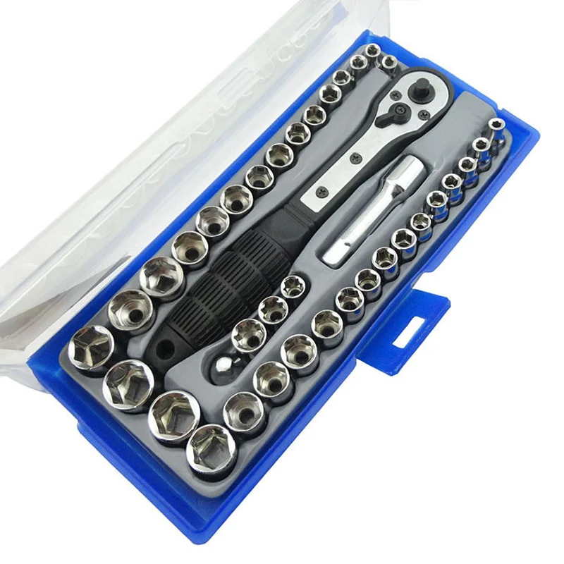 DWZ 38Pcs 3/8'' 4-15mm Inch & Metric Socket Set Ratchet Driver Socket Wrench Tool