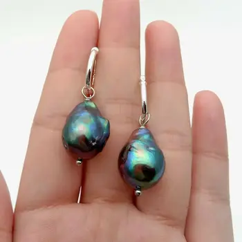

20MM Black Keshi Pearl Earrings