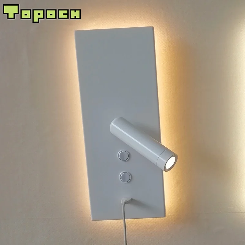Topoch USB прикроватная лампа белый/черный 5 в 2A зарядное устройство 10 Вт Светодиодный