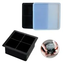 Пищевая силиконовая форма для льда лоток для льда с крышкой квадратной формы DIY Форма для льда контейнер для хранения лоток с формой для кубиков льда