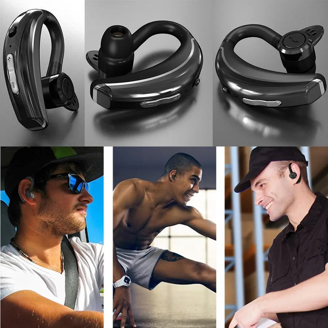 

Wireless Ear-hook Earphone Waterproof Bluetooth Noise Cancelling Headset Built-in Microphone Handsfree Earpieces for Driving