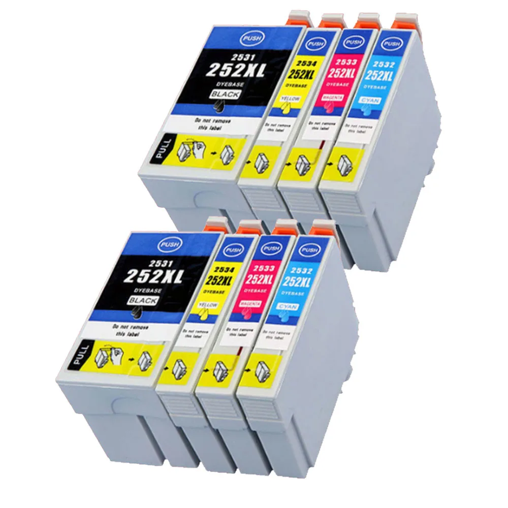 

2 комплекта, чернильные картриджи для принтера Epson 252XL 252 254XL BK/C/M/Y