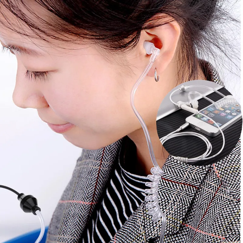 Acoustic Radiation Protection Headphone Spiral Transparent Air Tube