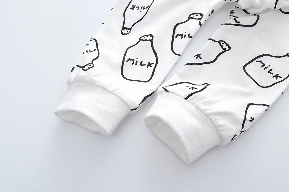 Комплект одежды для малышей, Одежда для новорожденных девочек модная футболка из 3 предметов с надписью «Milk» топы с длинными рукавами+ штаны+ повязка на голову, комплект одежды
