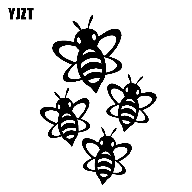 YJZT 12.7CM*18.7CM Flying Bumble Bee Vinyl Window Decal Car Sticker Black/Silver C19-0043 | Автомобили и мотоциклы