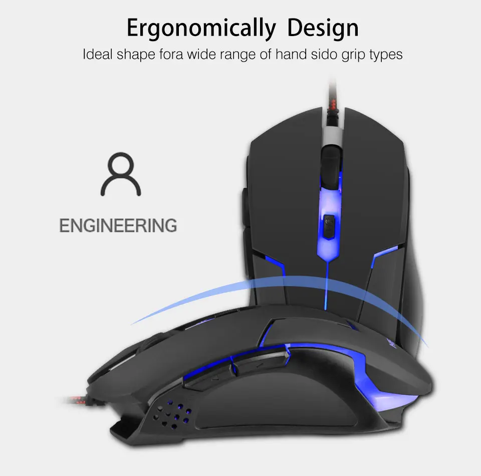 Профессиональная игровая мышка 3200 dpi светодиодный оптический 6 кнопок USB Проводная игровая мышь для компьютера ноутбука геймера мыши