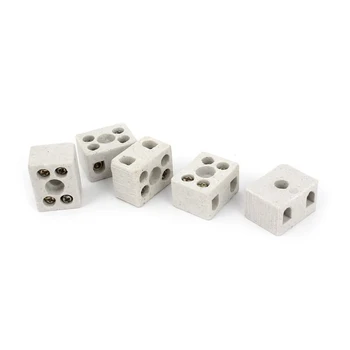

Wholesales 5 Pcs 2 Way 5 Hole 2W5H Ceramic Terminal Block Wire Connector 5A