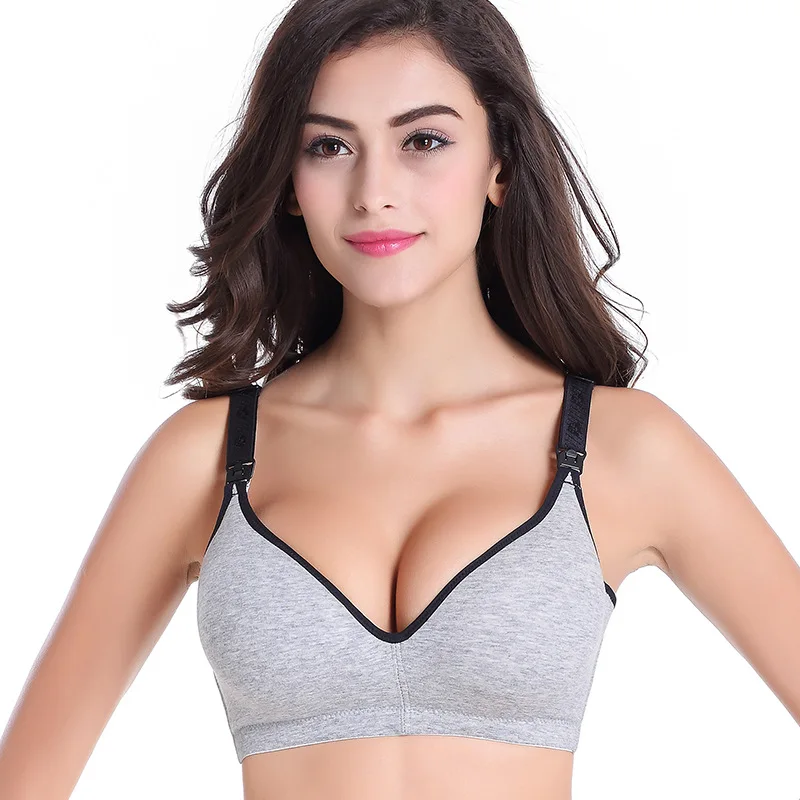 large size pure cotton open the before button feeding maternity bra no
