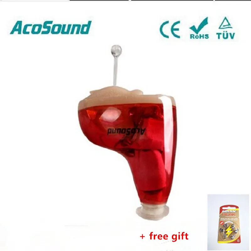 

AcoSound Invisible CIC Hearing Aid Digital 210IF-P for the elderly Portable Audiphones Mini Sound Amplifier Ear Aids A10 battery