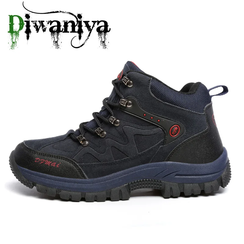 Брендовые мужские походные ботинки высокого качества, обувь для пары, треккинговые ботинки, профессиональная горная прогулка, для тренировок, для занятий спортом на открытом воздухе, размеры 36-48 - Цвет: Dark Blue