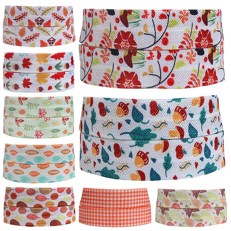 

FLRA ElasticNew fall pattern fold over elastic ribbon