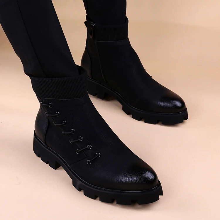 

Martin Boots Korean Version Of The Trend Increase England Winter Plus Velvet Warm High Boots