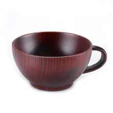 Coffee Cup Natural Jujube Wood Cup with Handgrip Tea Milk Travel Wine Beer Cups Classic Tools for Home Bar Kitchen Accessories