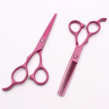

Left-Hand 5.5In. Engraving Logo Rose Red Professional Hairdressing Scissors Cutting Scissors Thinning Shears Hair Scissors C8001