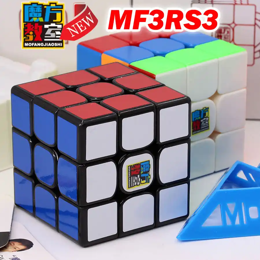 Stickerless FunnyGoo MoYu Cubing Classroom Mofang jiaoshi MF3RS3 MF3RS 3 V3 3x3 3 Strati Magic Cube migliora la Versione MFJS 3x3x3 cubo con Supporto 