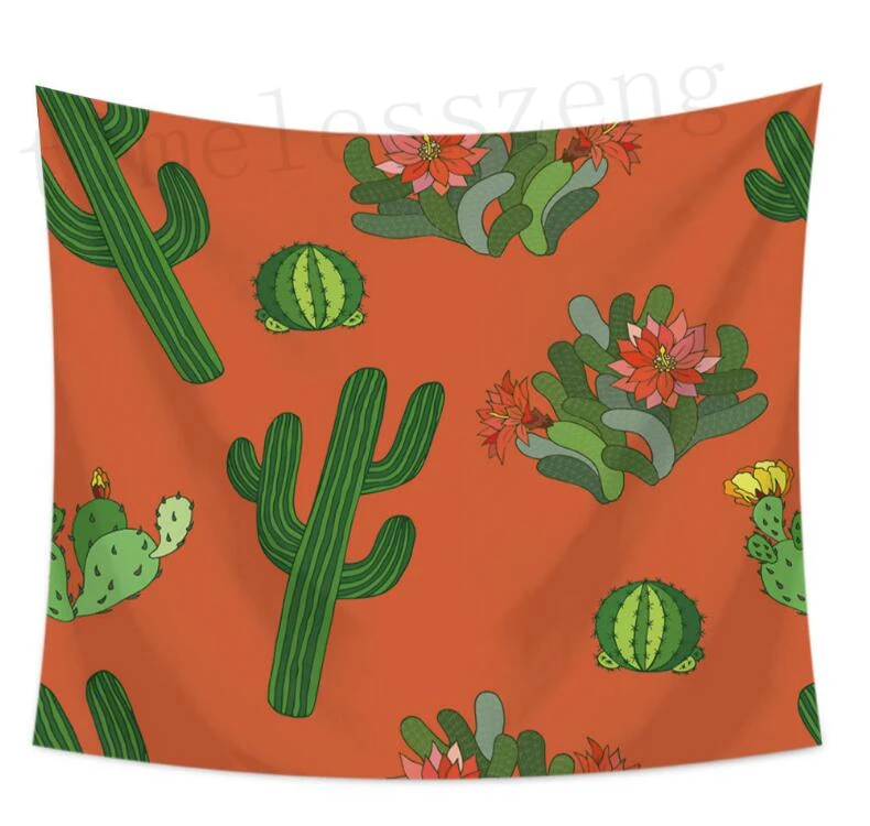 Cactus tapestry wall hanging home decor printing tablecloth bed sheet beach towel for party wedding decoration background