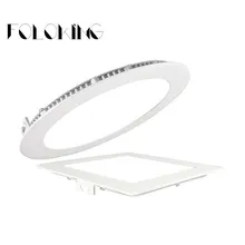 10 шт. ультра тонкий светодиодный Панель светильник 3 Вт/4 Вт/6 Вт/9 Вт/12 вт/15 Вт/18 Вт/24 Вт затемнения круглый/Площадь Потолочные встраиваемые Панель свет AC85-265V