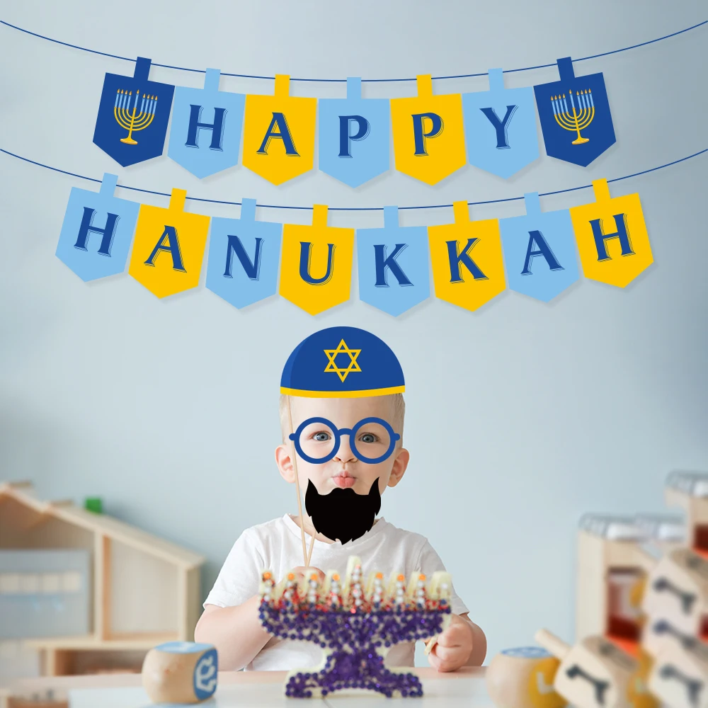 Happy Hanukkah праздничные баннеры Chanukah украшения настенные подвесные для