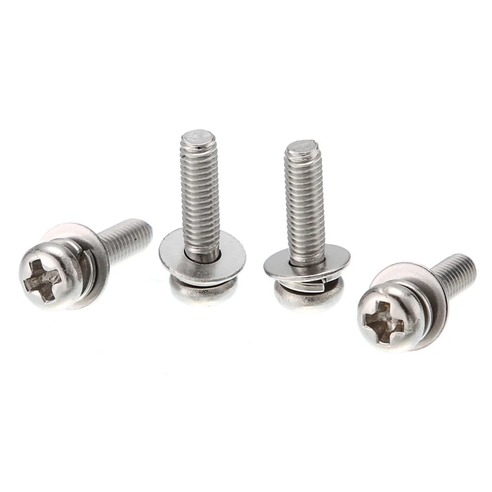 100pcsm3 6mm Phillips Pan Head Three Combination Screw Three Sem Screws 100pcsm3-6mm-phillips-pan-head-three-combination-screw-three-sem-screws