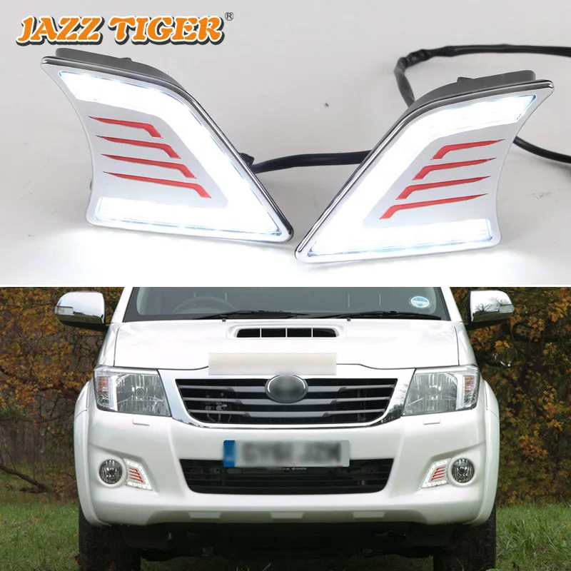 

JAZZ TIGER 2PCS 12V Car DRL Lamp Waterproof Auto Bulb LED Daytime Running Light LED DRL For Toyota Hilux Vigo 2012 2013 2014