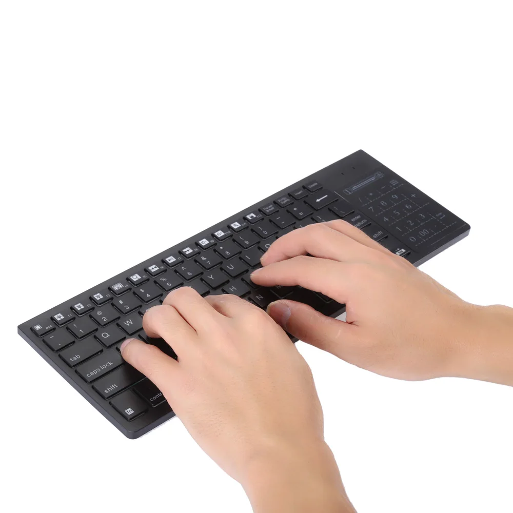 

Ultra Thin QWERTY Wireless Bluetooth Keyboard Touchpad IPazzPort Backlight Support Multi-Touch Scrolling Bar For IOS Android