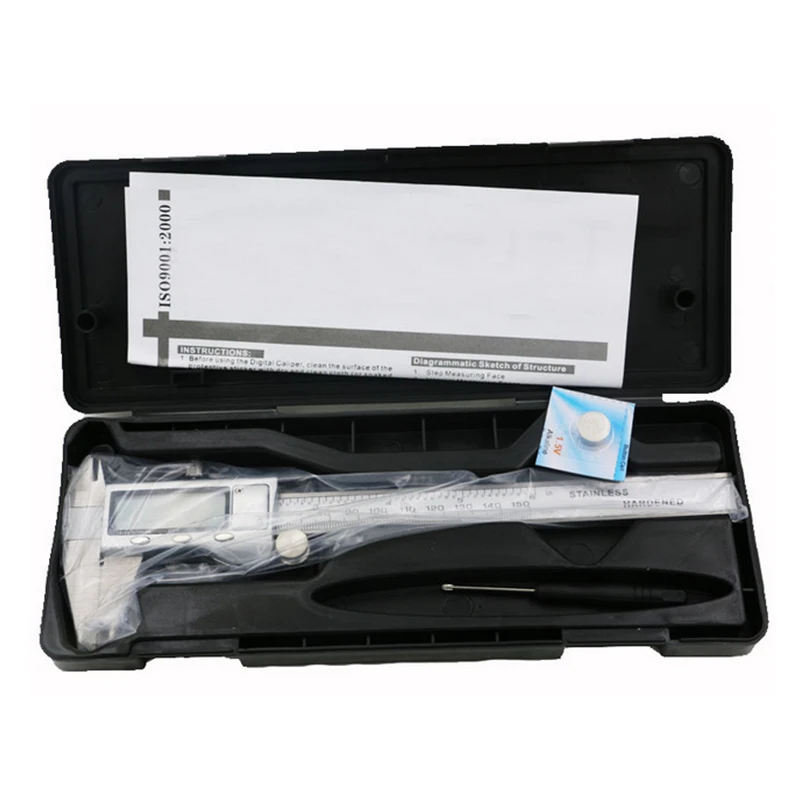 

LCD Electronic Digital Gauge Stainless Vernier Caliper 150mm/6 inch Micrometer Angular Dial Tool Ruler Free ship