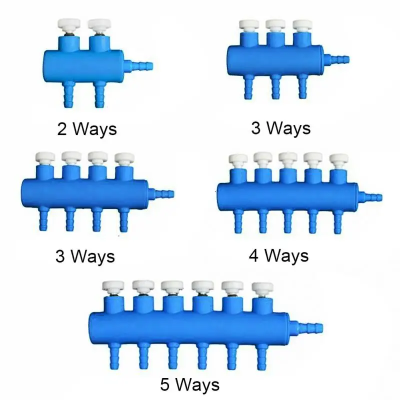 2, 3, 4, 5, 6 рычажный переключатель аквариума распределитель воздушного потока коллектор управления воздушный насос аксессуары кислородная трубка выход полезный