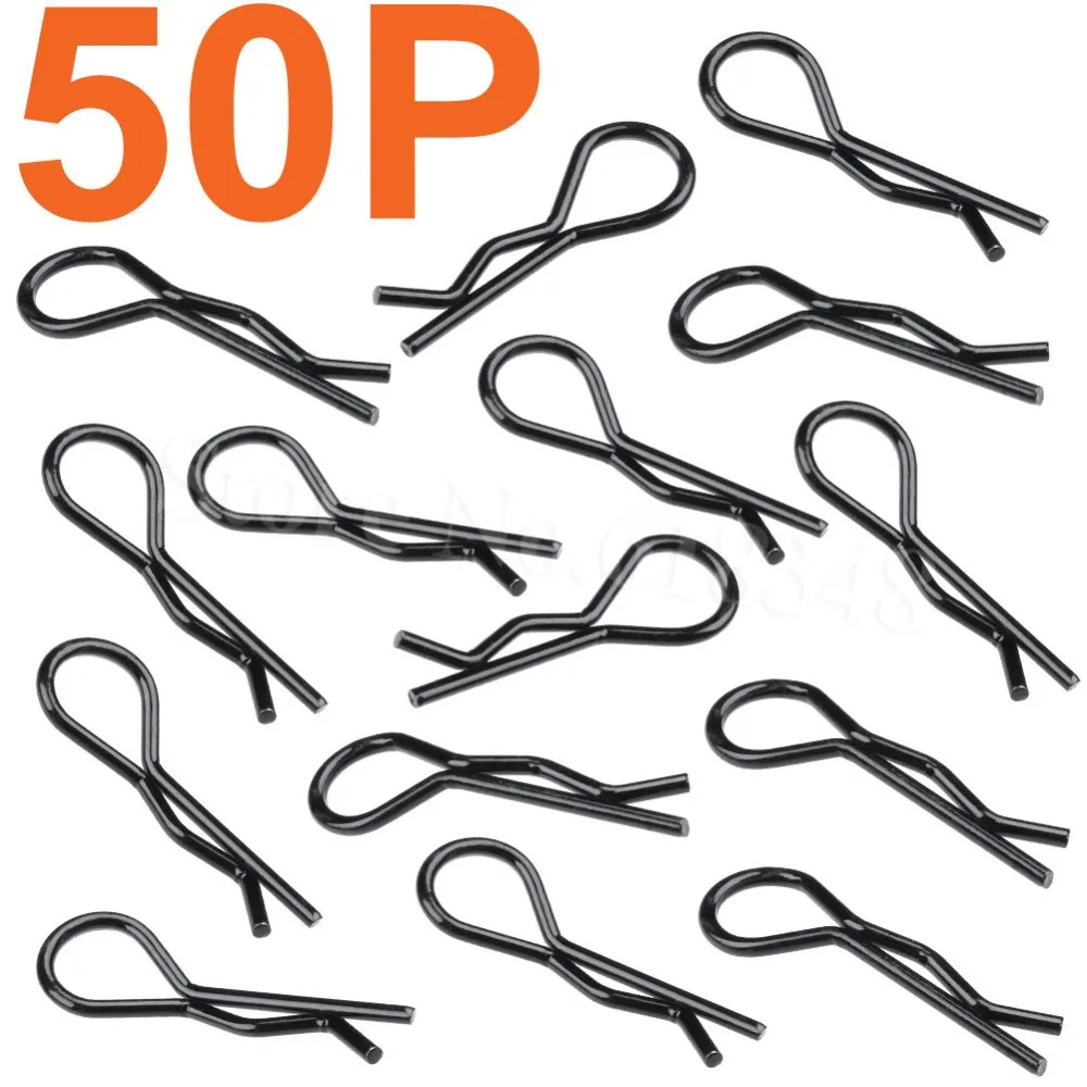 50 Pack Universal RC Car BodyShell Clips For 1 10th Scale Body Pins Bent End Replacement