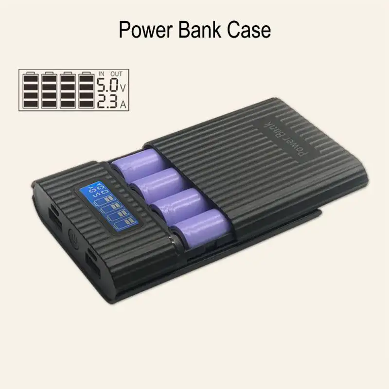

4x18650 DIY Battery Bank Portable Battery Shell Box Case DIY KIT Digital LCD Display Powerbank