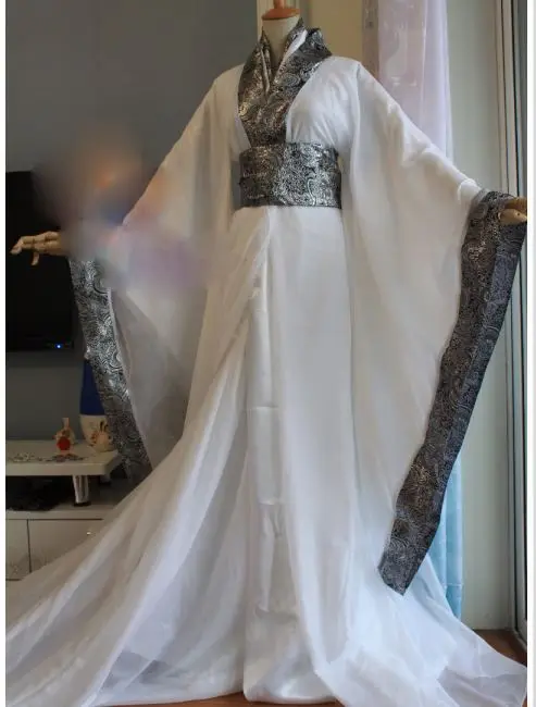 

White Long Tailed Male Costume Hanfu Personification Cos Prince Shen for Movie KungFu Panda Cosplay Hanfu