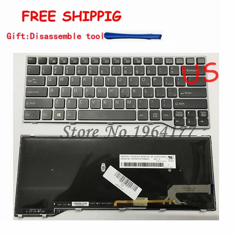 new English Laptop backlit keyboard FOR Fujitsu Lifebook E733 E734 E743