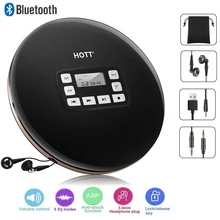 Портативный CD-плеер ЖК-дисплей беспроводной Bluetooth стерео анти-пропуск/противоударная функция защиты персональный CD музыкальный плеер