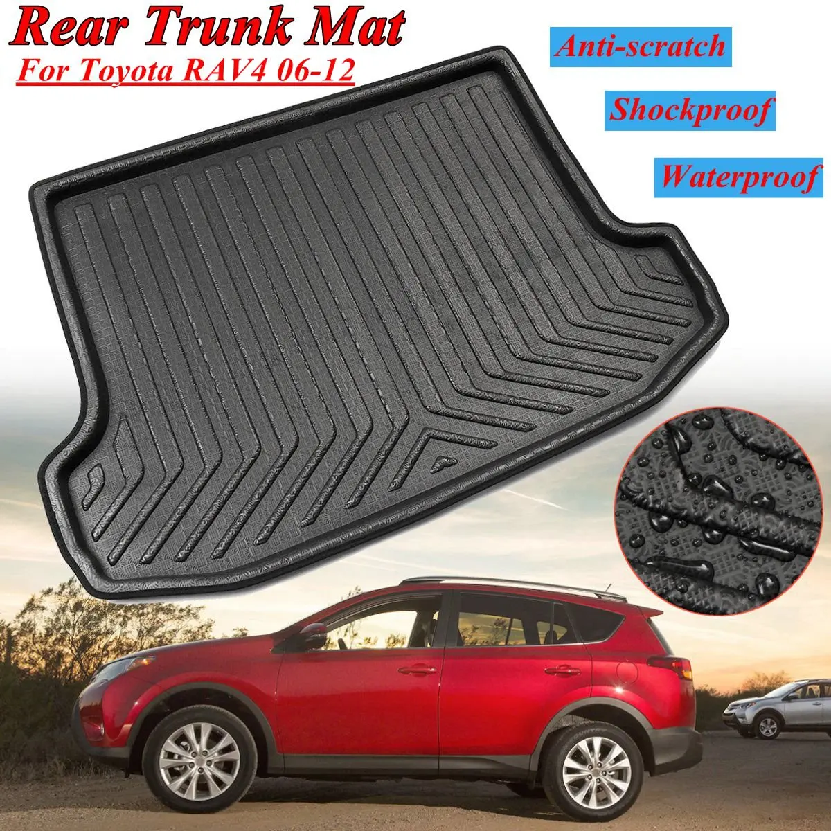 for Toyota RAV4 2006 2007 2008 2009 2010 2011 2012 High Quality Floor Mats Rear Trunk Cargo Mat Floor Tray Boot Liner Waterproof for Toyota RAV4 2006 2007 2008 2009 2010 2011 2012 High Quality Floor Mats Rear Trunk Cargo Mat Floor Tray Boot Liner Waterproof