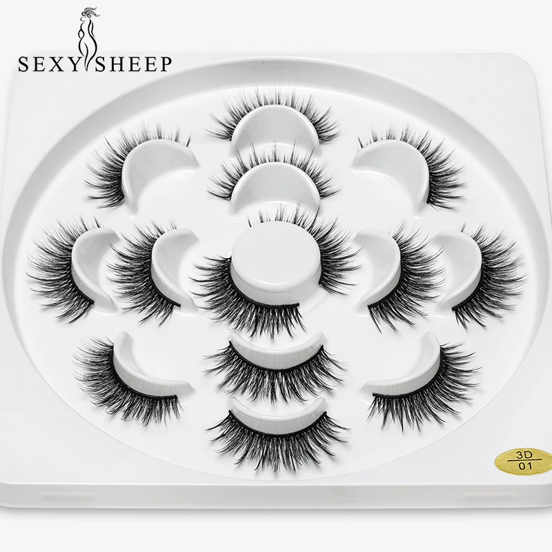 

SEXYSHEEP 7pairs Faux 3D Mink Lashes Natural Long False Eyelashes Volume Fake Lashes Makeup Extension Eyelashes maquiagem