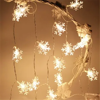 

7.5M 50 LED Battery Fairy String Light Christmas Snowflake Pendant Lamp Holiday Lighting Curtain Wedding Party Home Lawn Decor