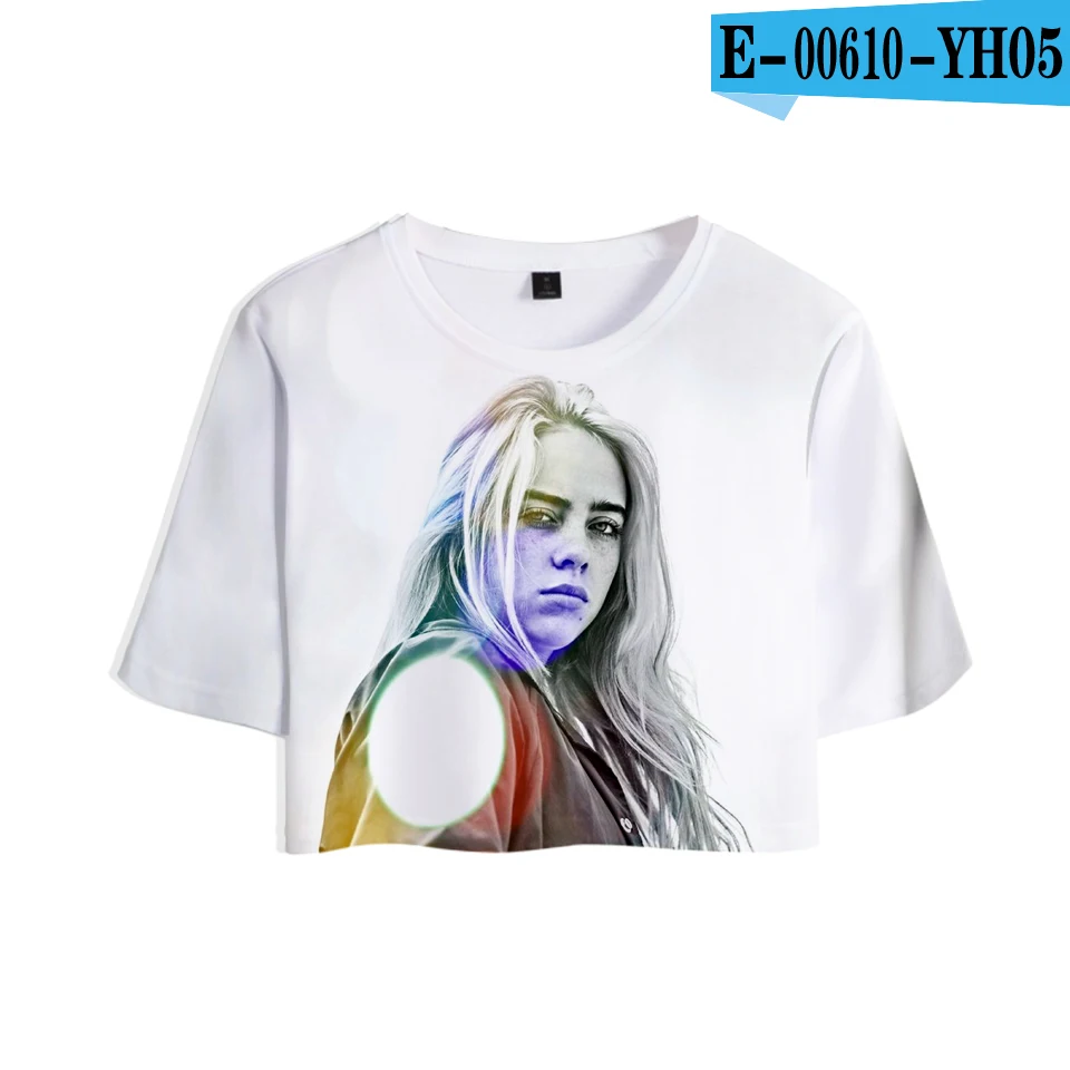 FADUN tommet футболка 3D Billie Eilish летние модные топы Женская Повседневная одежда Harajuku Лидер продаж топы с принтом размера плюс XXL - Цвет: YH05-1