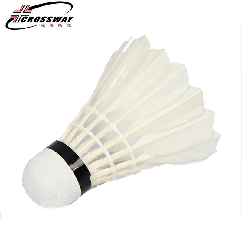 

Crossway Badminton Shuttlecock Ball Goose Feathers Shuttlecocks Gym Exercise Training Badminton Ball White 3 pcs