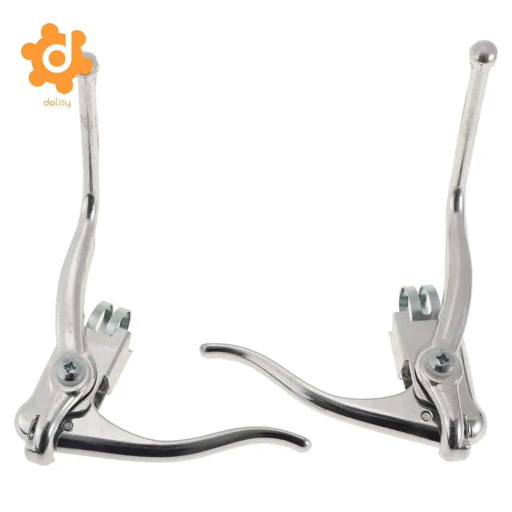 1 Pair Road Bike Racing Bicycle Brake Dual Levers for 22.2mm Handlebar Fixed Gear Bent Drop Bar Cycling Replacement