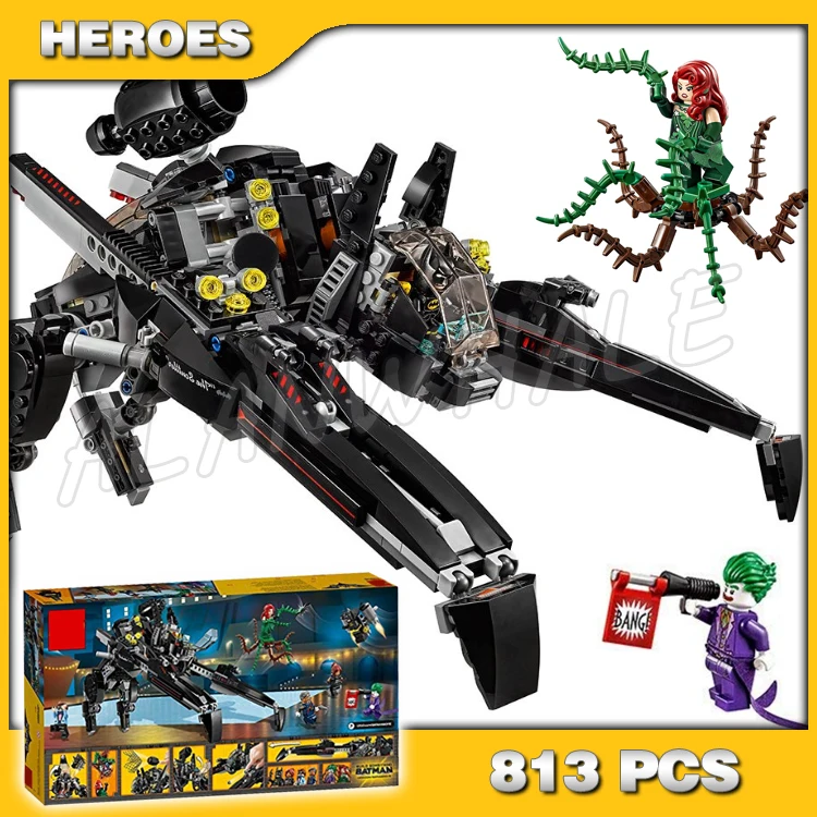 

813pcs Super Heroes Batman The Scuttler Poison Ivy Transform 10635 DIY Model Building Kit Blocks Gifts Toys Compatible with Lego