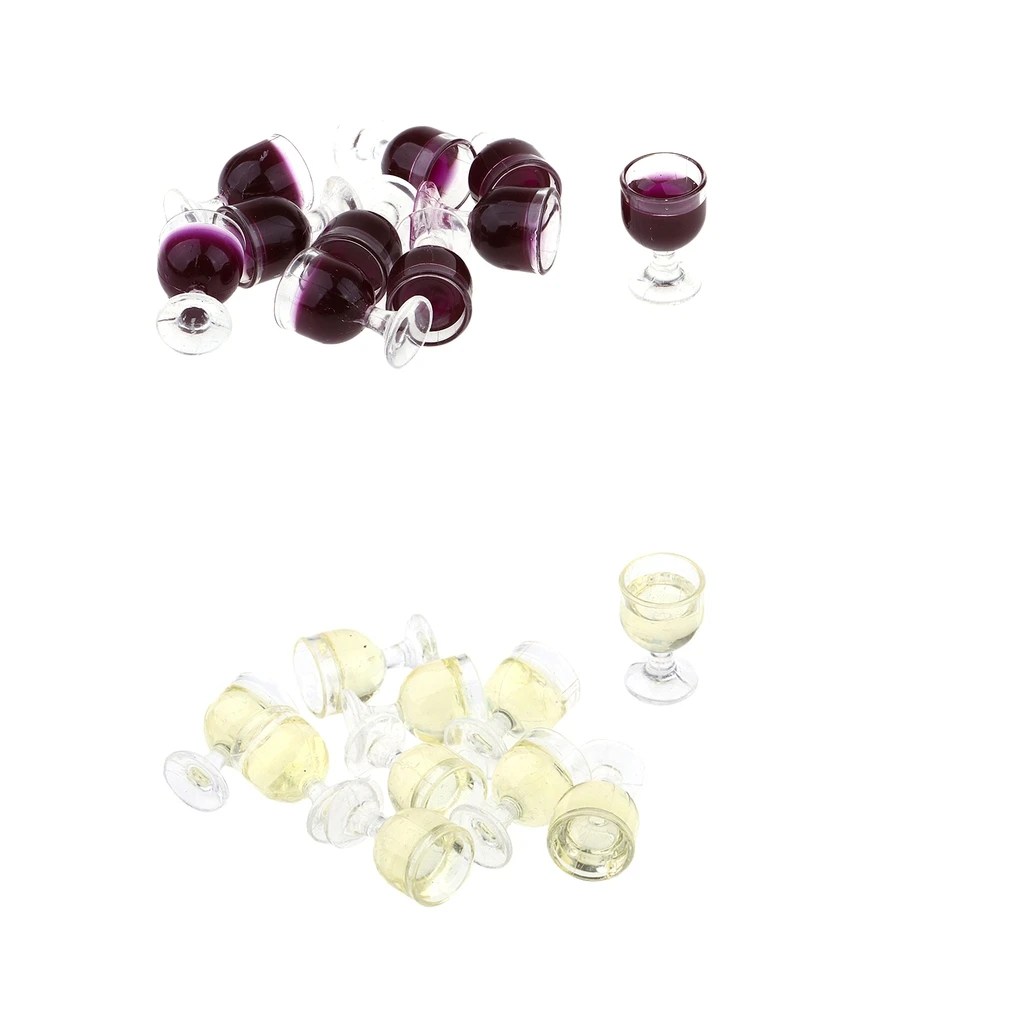 20 Pieces Miniature Wine Glasses Handcrafted Goblets for 1/12 Scale Dollhouse Kitchen Tableware