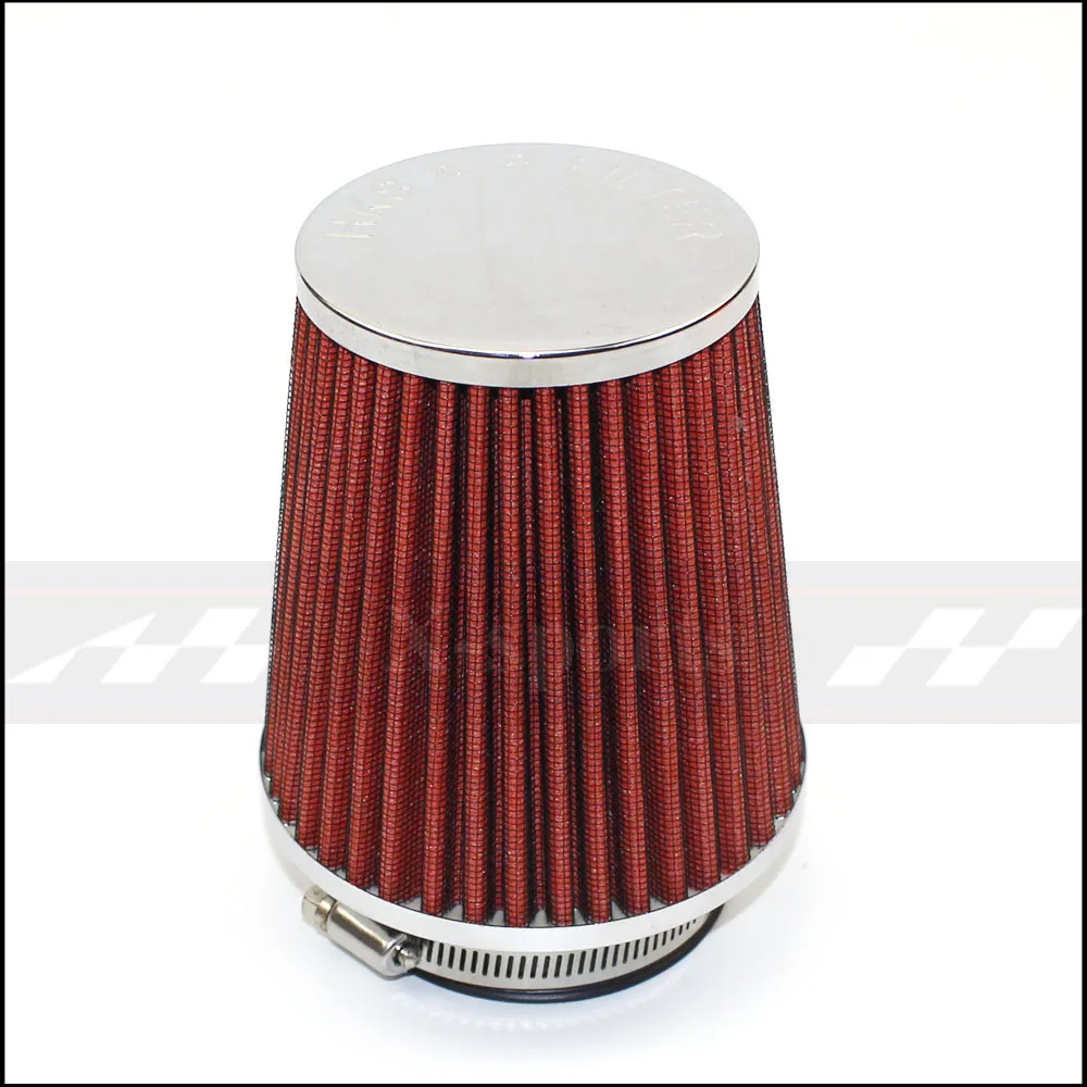 Автомобиль высокий поток автомобилей фильтры воздушный фильтр воздухозаборника Универсальный 76mm 3 дюйма впускной шланг комплект воздухозаборника высокое Мощность сетка конус - Цвет: red
