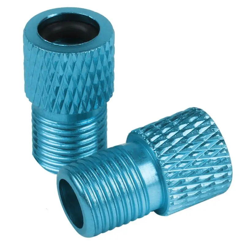 

2pcs Presta to Schrader Aluminium Bike Valve Adaptor Adapter Converter with o-ring Seal Blue